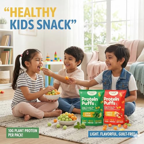 Image of Grainfully Yours Healthy Snack & Breakfast Combo - Ragi (Nachni) Dhokla Mix, Protein Puffs Lemon Pudina & Cheesy Tomato, Plant-Based, High Protein, Roasted Snacks & Millet Mix, No Preservatives