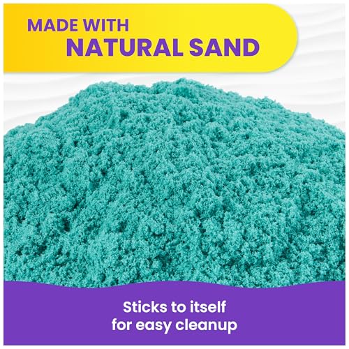 Kinetic Sand - Petrolfarbener Sand mit Glitzer im Beutel, 907 g, original magischer Sand aus Schweden für Indoor-Sandspiel… – Ansicht 5