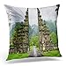 Awowee - Federa per cuscino, 40 x 40 cm, motivo: stagione delle piogge a Bali, Indonesia dopo le montagne della pioggia, federa quadrata per cuscino per letto e divano