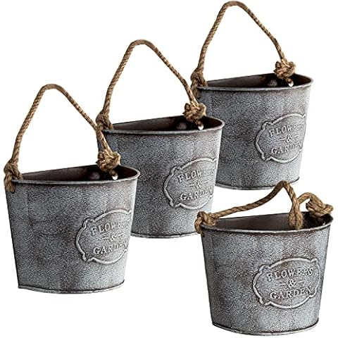 XONOR Galvanized Metal Hanging Wall Planter Cover