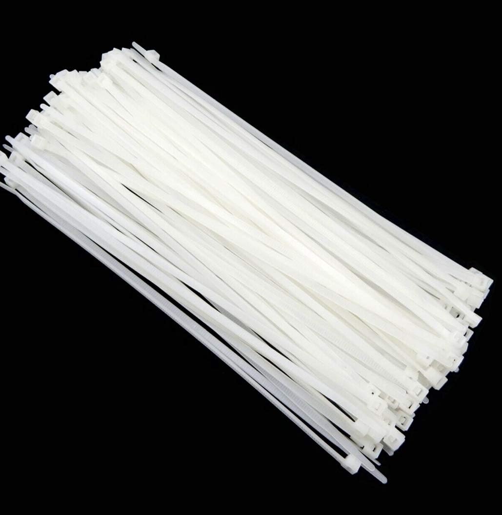 8" Standard Cable/Zip Ties (100 pieces)(50 lbs. strength) (White)