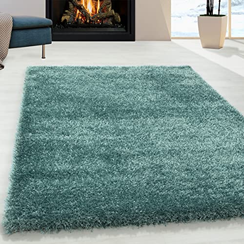 Tapis shaggy doux Aqua Brilliant 4200 contre la sensation de sol froid