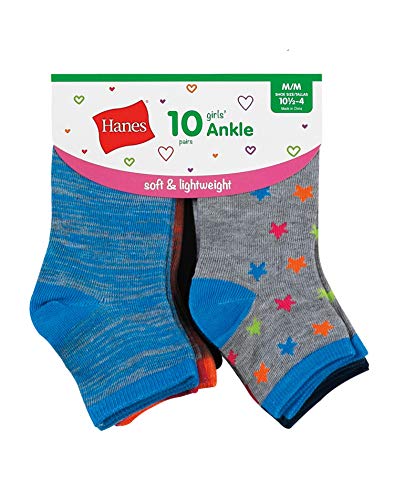 Hanes girls Fashion Ankle Socks (10 Pack)2