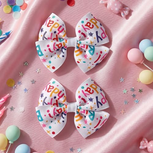 2 pzas Clips para el cabello de moño colorido para cumpleaños miniatura 6