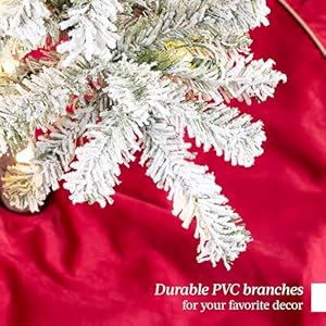 Best Choice Products Flocked Pencil Christmas Tree 6ft Pre-lit Alpine Slim Holiday Decoration, Lighted Skinny Décor LED Lights, Metal Stand Best Choice Products Flocked Pencil Christmas Tree 6ft Pre lit Alpine Slim Holiday Decoration Lighted Skinny Decor LED Lights Metal Stand