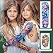 52 Sheets Temporary Tattoos for Kids Full Arm Sleeve Dinosaur Unicorn Shark Dolphins Elephant Animal Body Face Fake Tattoos for Kids Boy Girl Tiny Tattoo Birthday Christmas Gifts Party Favor