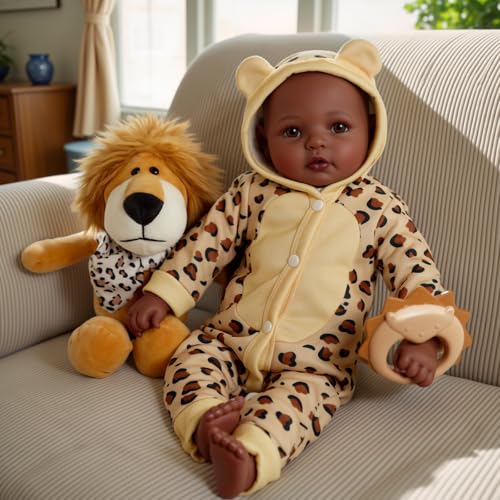 Muñeca Bebé Negra Realista de 17 Pulgadas BABESIDE miniatura 2