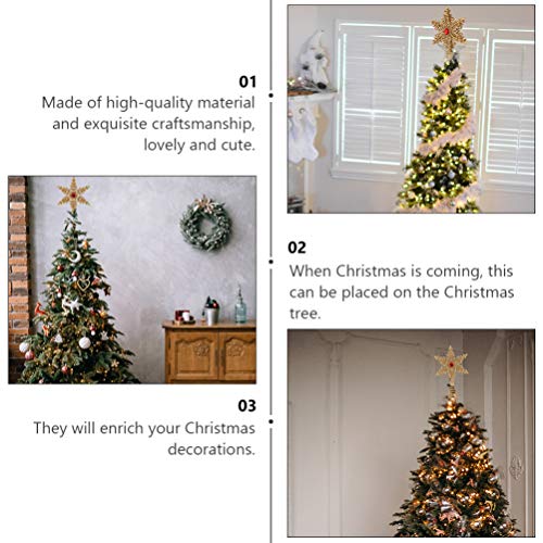 Beaupretty Topper de Árvore de Natal Estrela de Metal Floco de Neve Árvore de Natal Ornamentos de Ár