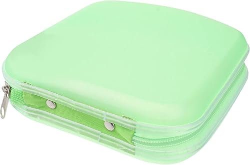 Estuche para CD, DVDs Cartera Portátil, de plástico, 40 Discos, CD, DVD, VCD, Billetera de almacenamiento Bolsa Organizador (Verde)