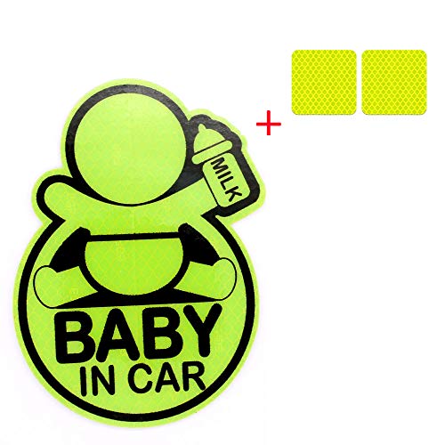 Etiquetas engomadas reflexivas del Coche BEBÉ EN EL Coche Pegatinas Reflectantes Signo Parachoques Padres reducen la Rabia Camino y Accidentes Padre niño
