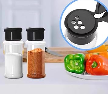 Plastic Spice Jars Salt Pepper Barbecue Condiment Bottles(5PCS) | Spice Storage Containers, Salt Pepper Shakers, Seasoning Jar, Barbecue Condiment Bottles