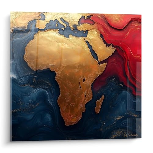 Tableau Afrique XXL pour sublimer le salon : grand format 140x140cm au design contemporain