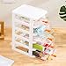 Gagee 5 Drawer Mini Stackable Storage Drawers,Plastic Dressers with Drawers for Arts and Crafts, Small Tools, Sewing Accessories, Stationary, and Hardware,Clear/White Frame