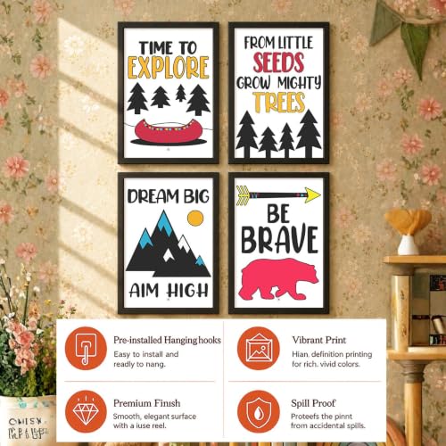 Image of PAINTINGMANTRA Motivational Wall Frames Painting for living room, Motivational wall Posters for office, Home, Set of 4, 13x18 Inch