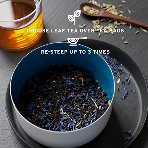 Image of Clive Road Earl Grey Tea - 50+ Cups, Premium Tea Box, With Natural Bergamot Oil, Orange & Cornflower Petals, Delicious Citrusy & Earthy Flavour, Brew as Hot or Iced Black Tea, 100 g