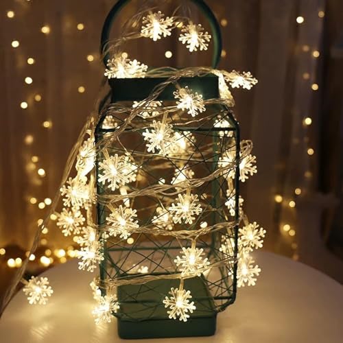 Image of Xenith 14 LED Snowflake Fairy String Light for Christmas Xmas Tree Diwali Home Decoration Light for Party Birthday Navratri Valentine Gift Lighting Decoration (Warm White, 3.5 Meter)