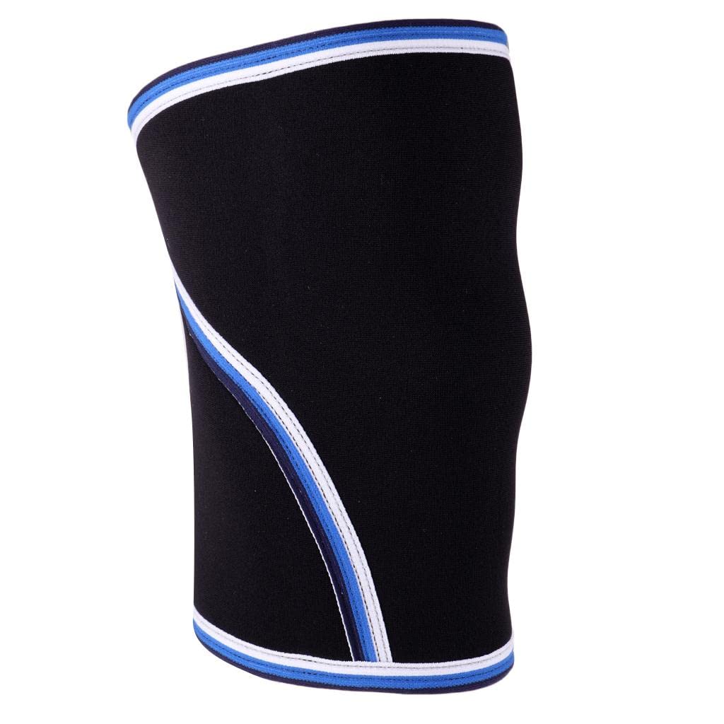 Ginocchiere in Neoprene da 7 mm per Supporto Ginocchio, Training, Sollevamento Pesi, Basket - Blu, XL
