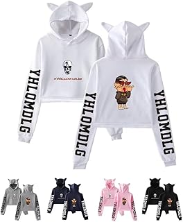 Sponsored Ad - Girl's Bunny Hoodie - Cat Ear Crop Tops for Women - Long Sleeve Cute Hoodies Pullover Sweatshirt Shirt