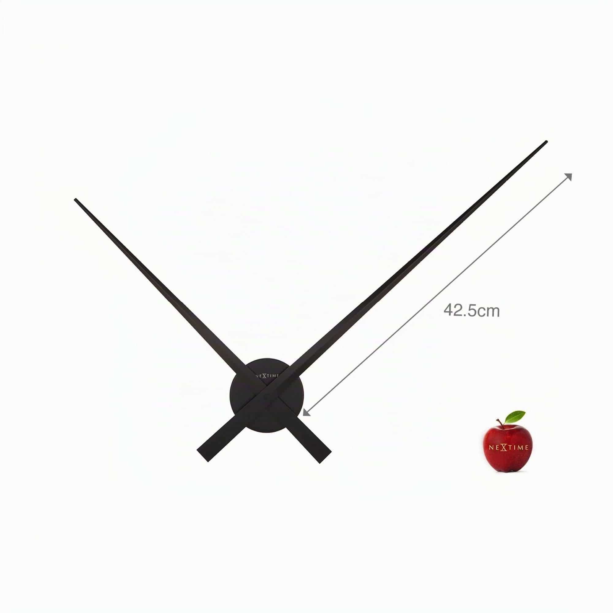 Nextime 2269zw - Manecillas de reloj de pared;Nextime - 2269zw - Pendule Mural - 90cm de diamètre - Quartz Analogique -aluminuim - Chiffres Noirs - " Hands "