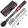 VANPO Chiave Dinamometrica 1/4”, 1-25Nm Bici e Moto Chiave Dinamometrica Set, 49 Pezzi Chiavi Dinamometriche Kit di Manutenzione con 1/4"-3/8" Adattatori, 75mm Barra di Prolunga, Bussole, Punte