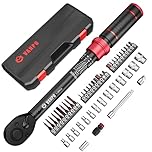 VANPO Clé Dynamométrique 1/4'', 1-25Nm pour Vélo, Précision ±3%, Kit D'entretien 49 Pièces avec Douilles Allen, Barre D'extension 75mm, Adaptateur 3/8'', Bits Adaptateur