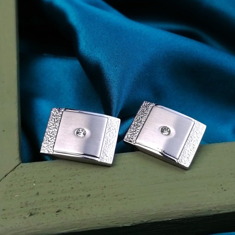 Gemelli per Camicia retrò in Acciaio Inossidabile Color Argento, Gemelli Quadrati Creativi Americani per Matrimoni, Feste E Anniversari