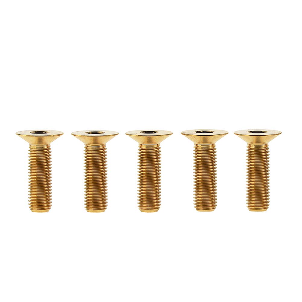DWAMMEBRS Bolts DIN7991 M6x10 12 15 20 25 30 35 40 45mm Countersunk Hex Socket Screws Pack of 5(Gold,M6x20mm)