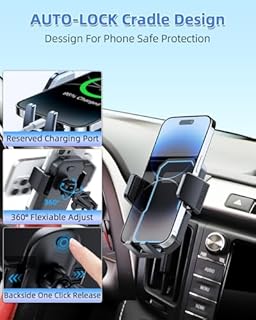 PZK Car Phone Mount for Toyota RAV4 2013-2015 2016 2017 2018 Accessories Custom Air Vent Phone Holder Auto Lock Phone Holder Hands Free 360° Rotation Cell Phone Automobile Cradles