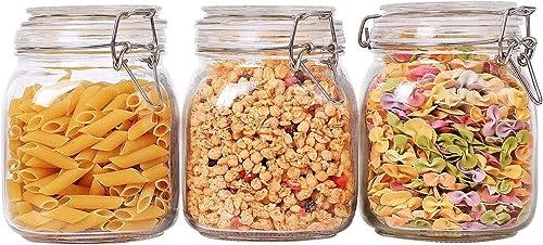 Catálogo para Comprar On-line Recipientes para cereales los 10 mejores. 44 U Chef Juego de 3 Tarros de Vidrio Herméticos para Almacenamiento de Alimentos, Frascos de Vidrio, Recipientes de Vidrio de Cocina para Harina, Cereales, Café, Pasta con...