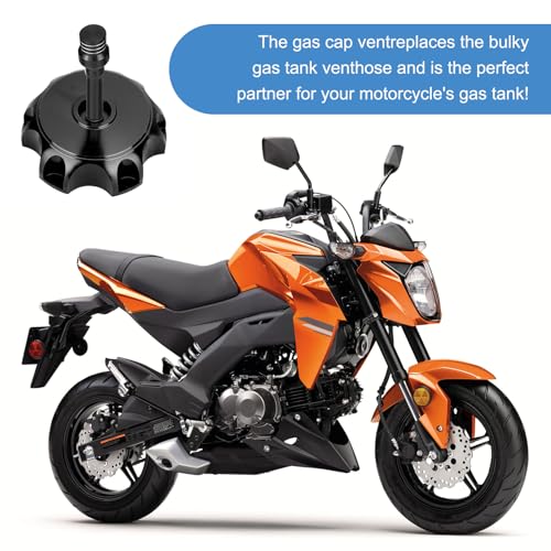 Image of Breather Hose Gas Fuel Tank Vent Cap, Motorcycle Gas Cap Vent Tube Hose, Aluminum Universal Breathing Valve Accessories Fits All Off-Road Motorcycles Atvs, Fits Pit Dirt Bike Motorcycle (2Black)
