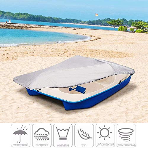 Housse de bateau à pédales 5 places imperméable anti-UV grise 210D