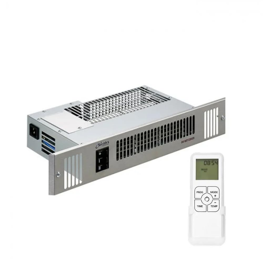 Smith's Space Saver Slimline SS80E Electric Plinth Heater with Stainless Steel Grille - fits 80mm plinth heights