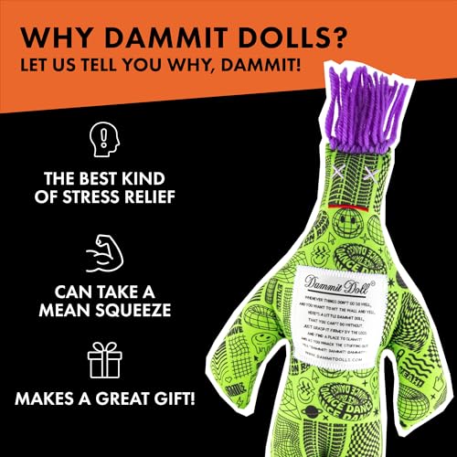 Dammit Doll – Classic Random Color, Stress Relief – Gag Gift – 1 Doll