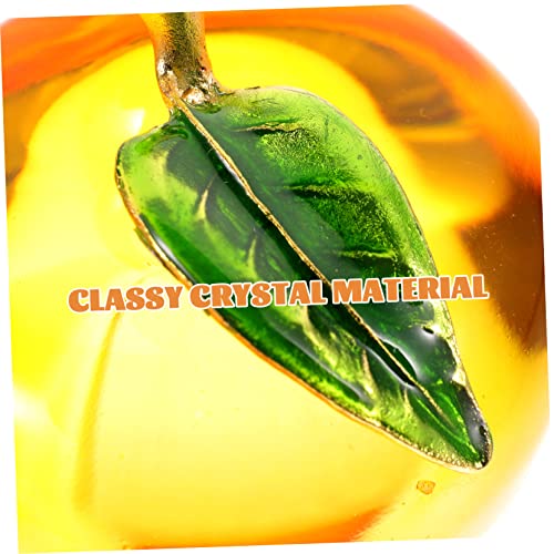 Homoyoyo Crystal Glass Clear Ornaments Fruit Paperweight Crystal Fruit Figurines Apples Sculpture Desktop Ornament Apples Sculpture Desktop Crystal Household Yellow Plant #TOP4