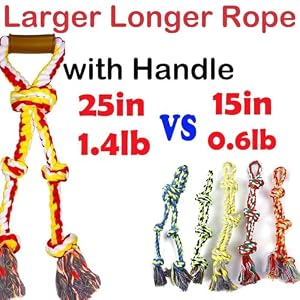 Extra Large Dog Rope Toys for Aggressive Chewers - Tug of War, Interactive, Heavy Duty, Outdoor, Medium to Large Breed Dog Chew Rope with Handle Extra Large Dog Rope Toys for Aggressive Chewers Tug of War Interactive Heavy Duty Outdoor Medium to Large Breed Dog Chew Rope with Handle