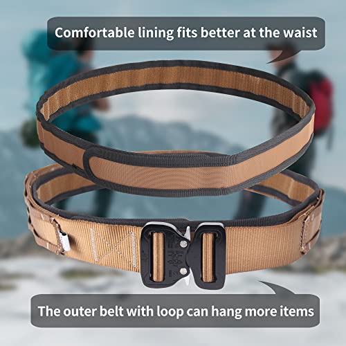 Tactical Belts for Men Military Style Hiking Rigger 1.5" Nylon Web Work Belt with Heavy Duty Quick Release Metal Buckle3