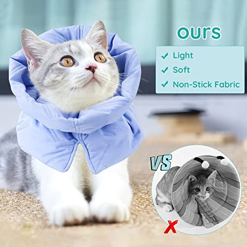 Cat Recovery Collar, Soft Adjustable Cat Cone Alternative, Lightweight Waterproof Fasteners Collars For Cats Kittens Puppies, After Surgery Stop Licking And Daily Use (Neck Girt 6.3"-9.1") #TOP6