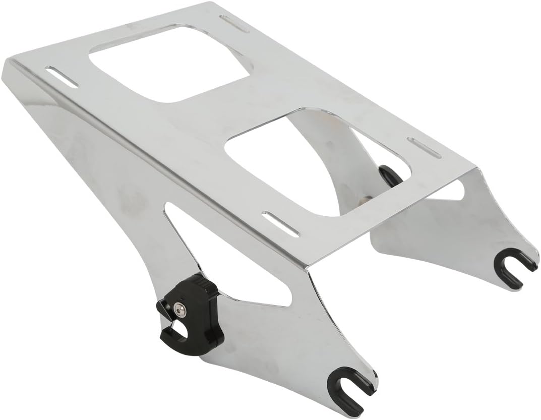 Motorcycle Chopped Tour Trunk Kit w/Wrap-Around Backrest Pad Luggage Fitted Lining Two-Up Tour Trunk Mounting Rack Fit for HD Touring Road King Road Glide Street Glide and Select CVO Models 2014-later