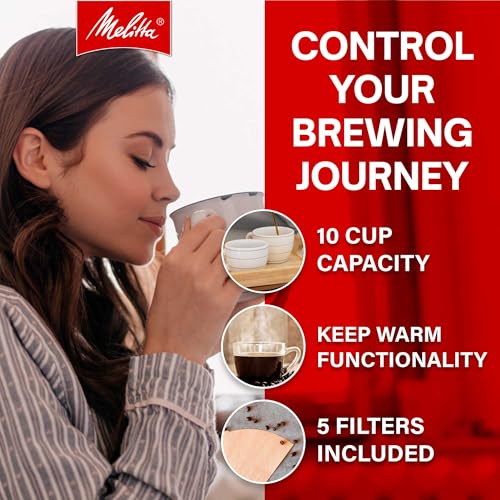 Image of Melitta Aroma Fresh Plus 10-Cup Automatic Drip, Programmable Coffee Maker with built in Burr Coffee Grinder