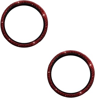 PRETYZOOM 2 Peças Capa De Volante Com Strass Protetor De Carro Volante De Carro Acessório De Carro Capa De Volante Brilhante Suprimentos De Carro Acessório De Interior De Carro Strass