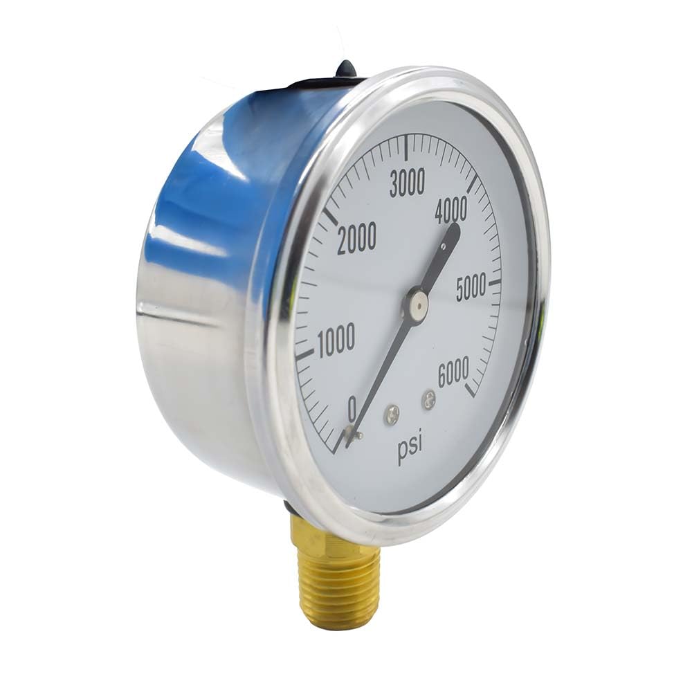 Interstate Pneumatics PW7168 Pressure Washer Pressure Gauge 6000 PSI 1/4