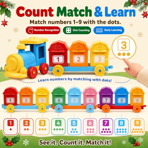 Miniatura 3 de Calendario De Adviento 2026 Para Niños, Tren De Juguete Montessori Bebe Con 24 Piezas, Juguete De Navidad Con Animales Granja, Marionetas De Dedo, Regalo Para Niños Y Niñas De 1-3 Años