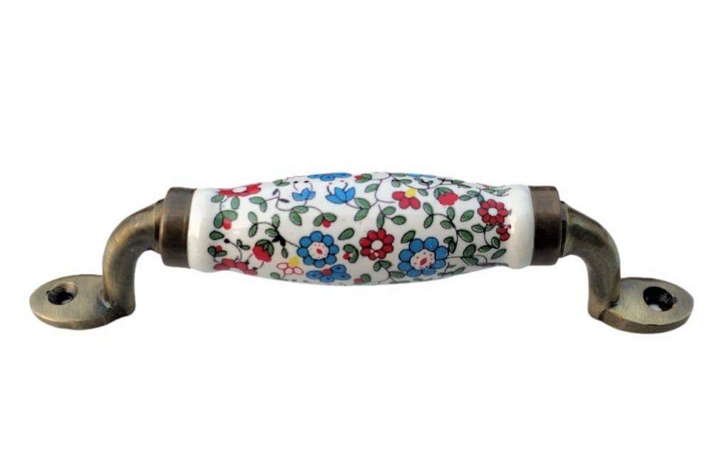 Maison Belle Ceramic Door Handle Gold Antique Finish - Scratch Proof 100% (Size 6 Inch, Multi Flower Hand Painted) Pack of 1 (B08RWZDZ16) Amazon Price History, Amazon Price Tracker