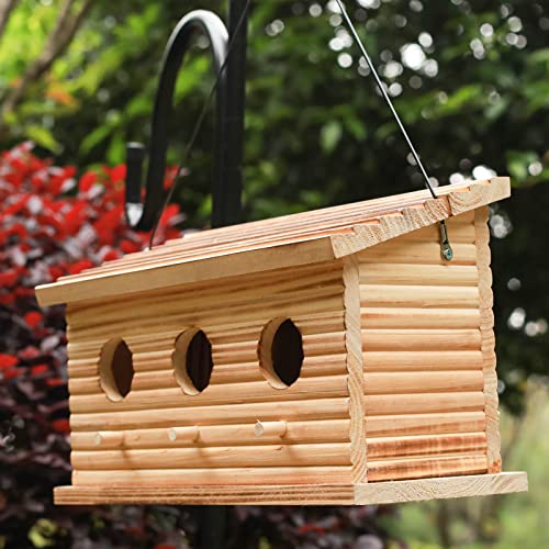 Starswr Bird Houses For Outside,Outdoor Bird House Room For 3 Bird Families 3 Hole Bluebird Finch Cardinals Hanging Birdhouse #TOP2