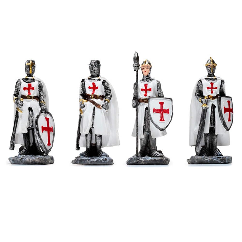 Puckator Brown Crusader Knight Protector - Medieval Knight Knights Toys Toy Figures Figurines Home Decor Decoration - Knights Of The Past - Templar Miniature Action Figures - Resin Ornament