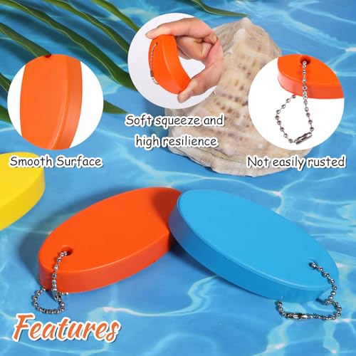 Image of Apausvcm 3 Pcs Foam Floating Keychain, Floating Boat Keychain Waterproof Surfboard Key Ring for Kayak Sailing Swiming