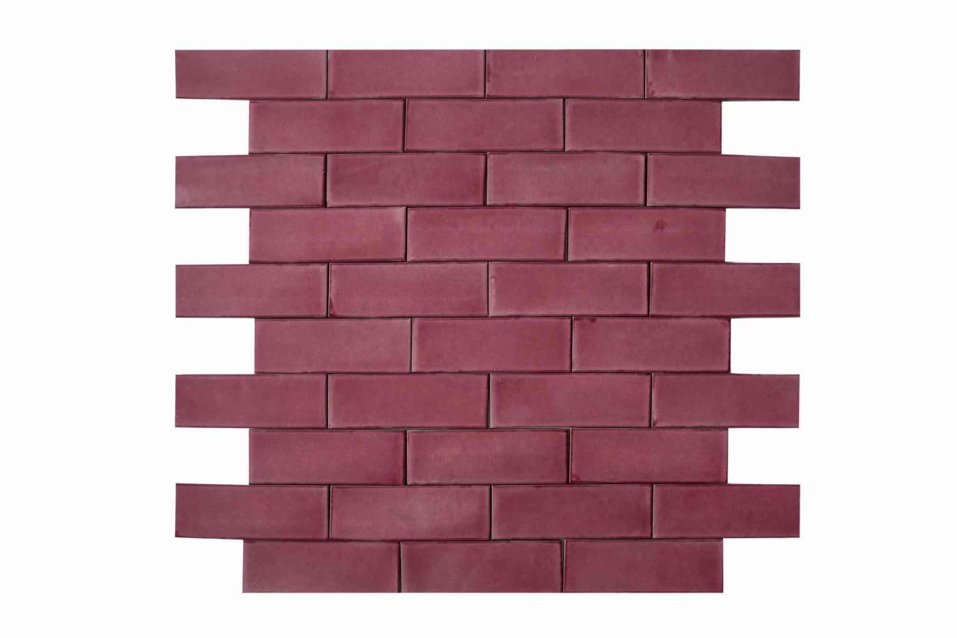 Cerames Azulejos de mosaico rosa de color sólido Rosa C - mosaico de cerámica mexicana Talavera, México Azulejos para cocina, baño, ducha, pared posterior de la cocina Un paquete de 35 rubor azulejos