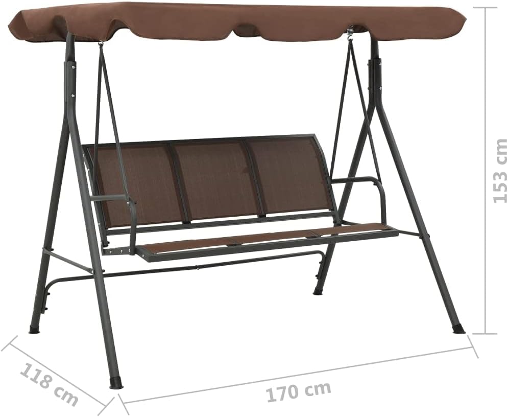 Patio Swing Chair,Weather Resistant Canopy, for Outdoor,Balcony,Garden, Porch,Deck and Poolside,Garden Swing Bench with Canopy Coffee