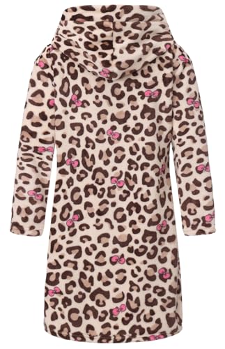 Image of Girls Fleece Hooded Robes Kids Warm Bath Robe for Girls Soft Fuzzy Bathrobe
