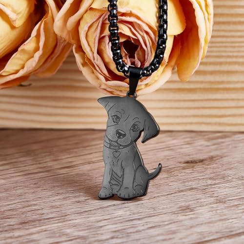 Dog Couples Necklace Cute Dog Sitting Puzzle Matching Necklaces Gift for Men Women 5